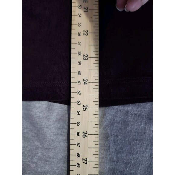 Chico's Travelers Slinky Top Wine Size 1 Small 3/4 Sleeve Criss Cross Neck - Picture 5 of 7